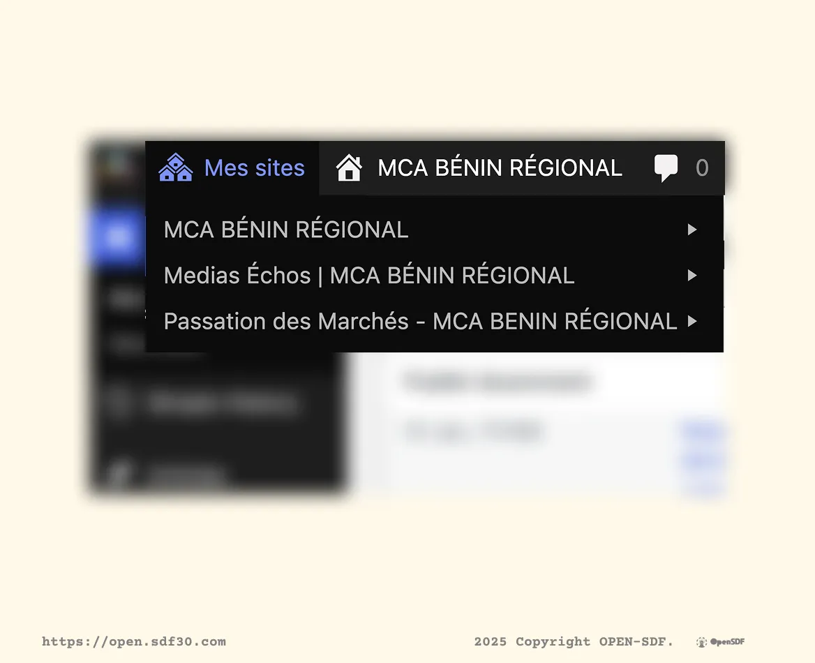 Navigation entre les sites