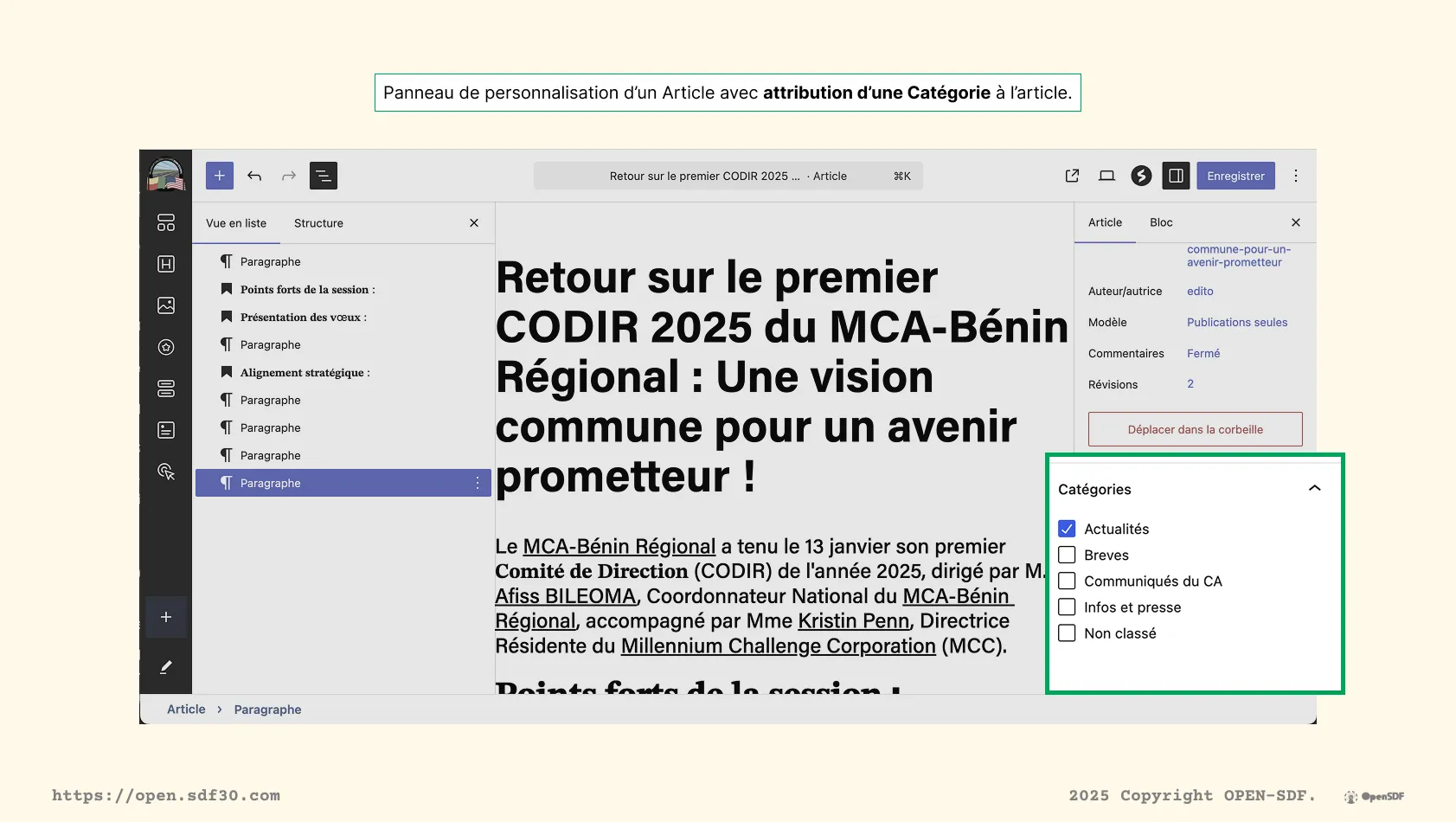 Publication d&#x27;un article